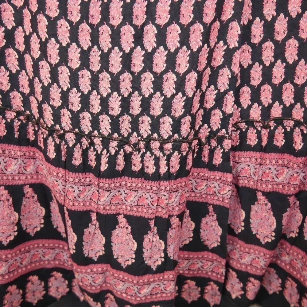 RAGA Avah Wrap Mini Dress Bohemian Pink Printed Dress Size Medium - Picture 5 of 7